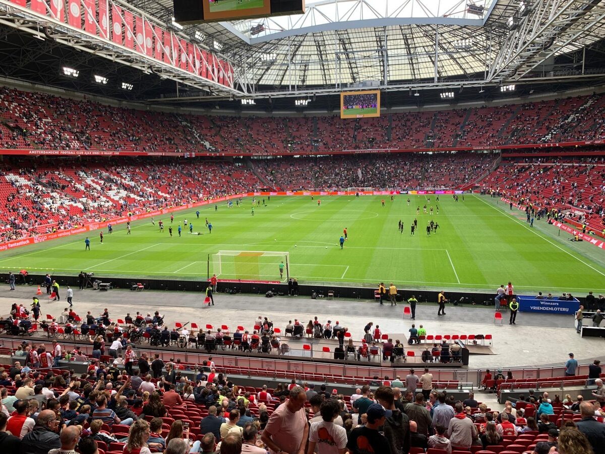 The Johan Cruijff ArenA stands seen from a fixed seat